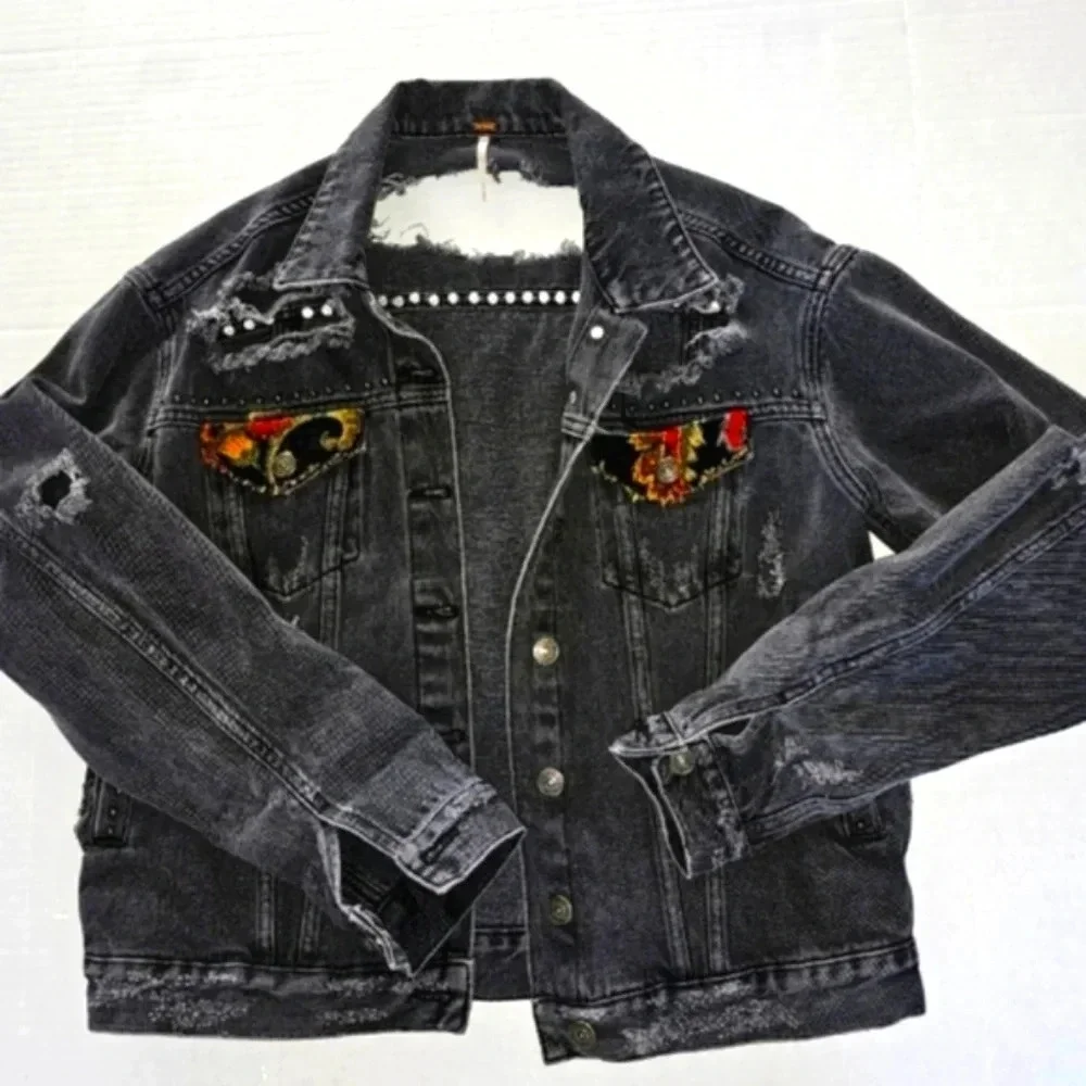 Free People Vintage Distressed Jean Jacket - Picture 1 of 4
